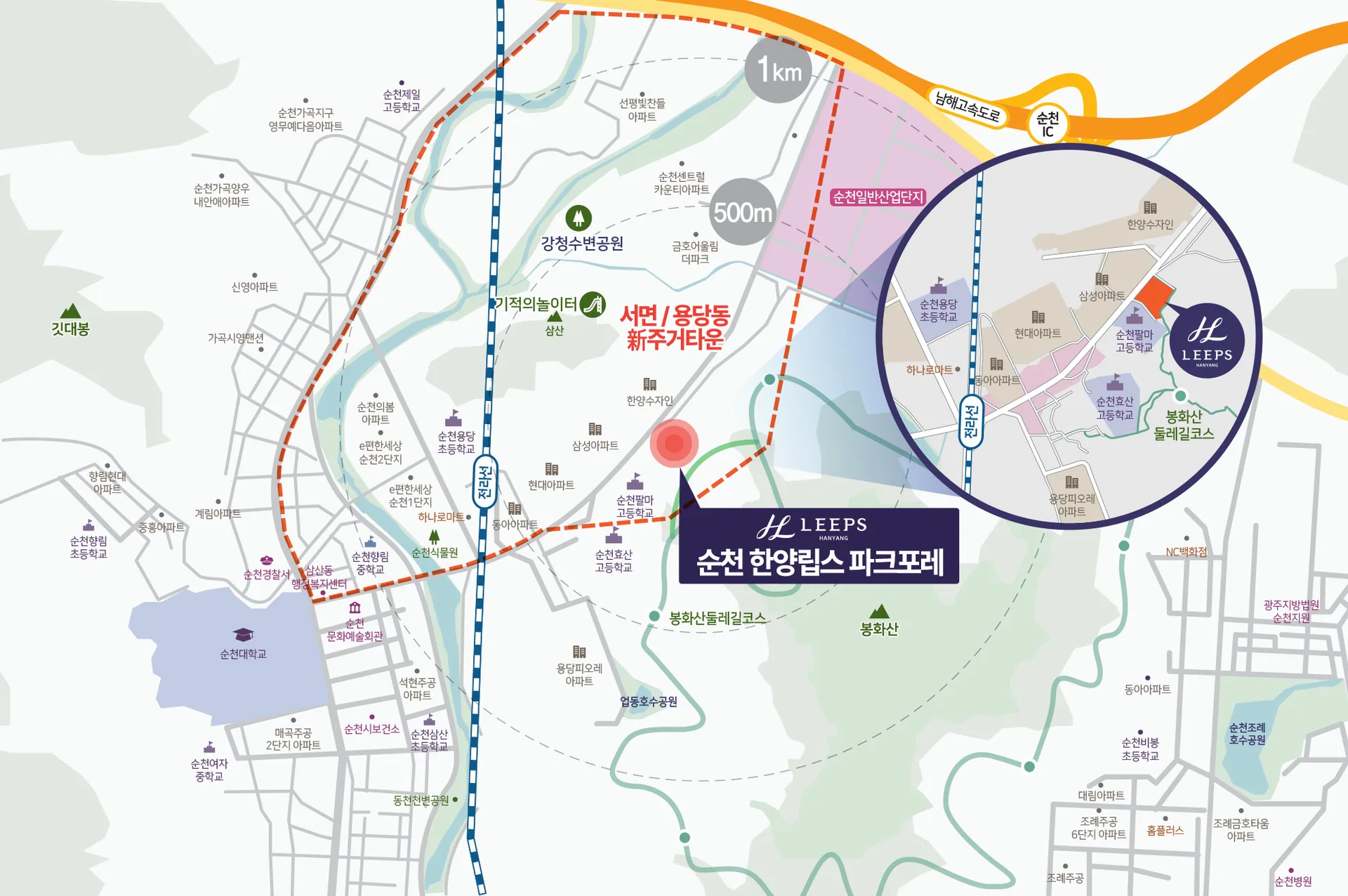 순천 한양립스 파크포레 입지환경 - 위치도